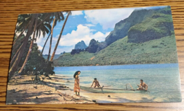 Tahiti - Paopao Bay, known as Cook&#39;s Bay, at Moorea - Pan Am Airlines Po... - £6.59 GBP