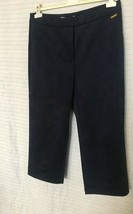Andrew Marc Navy SUEDE Crop Pants Sz 12 NEW - $26.55