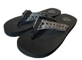 Womens REEF Flip Flop Sandals Comfort Sport Black and Grey Size 7 Nice Shape! - £25.14 GBP
