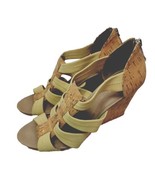 Donald Pliner Womens 9.5 M Strappy Wedge Cork Sandals Soft Banana Yellow... - £23.46 GBP