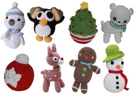 Christmas Collection Knick Knack Dog &amp; Cat Knit Dog Toy with Squeaker by Mirage - £12.82 GBP