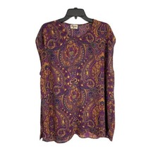 Show Me Your Mumu Womens Shirt Adult Size Small Tunic Purple Paisley Sheer Top - £26.53 GBP