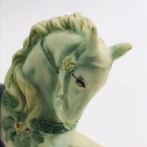 Vintage Price Products Bisque Hand Painted Green Horse Figurine - Belmawr NJ - £10.46 GBP