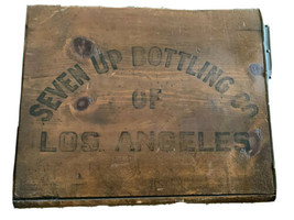 Vintage Wooden Soda Crate Seven Up 7-Up Wood Box Los Angeles California - £85.43 GBP