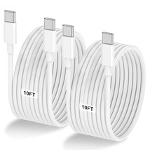 2-Pack 10Ft 60W Usb C To Usb C Cable, Type C To Type C Cable,Fast Charging Cable - £19.66 GBP