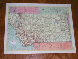1953 Vintage Map Of Montana / Verso Nebraska - £13.44 GBP