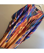 NWT Goddess by Winlar Kaftan Cover Up Long Dress Orange Purple Flames On... - $39.67 CAD