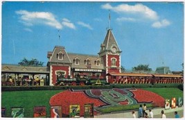 Postcard Disney Magic Kingdom Floral Mickey Sante Fe &amp; Disneyland Depot - £2.35 GBP