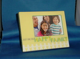 PICTURE FRAME Plastic Frame fits 4&quot; x 6&quot; photo Just One Big Happy Family - $3.46