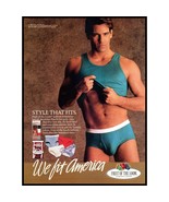 1988 Jockey Men&#39;s Underwear Vintage Print Ad Briefs Tank Top Abs Wall Ar... - £8.36 GBP