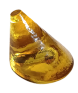Fire And Light Citrine Art Glass Cone Paperweight Recycled Glass - £132.39 GBP