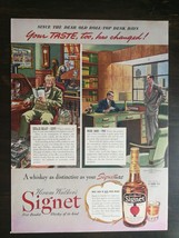 Vintage 1941 Hiram Walker&#39;s Signet Whiskey Full Page Original Ad 422 - $6.64