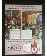 Vintage 1941 Hiram Walker&#39;s Signet Whiskey Full Page Original Ad 422 - £5.22 GBP