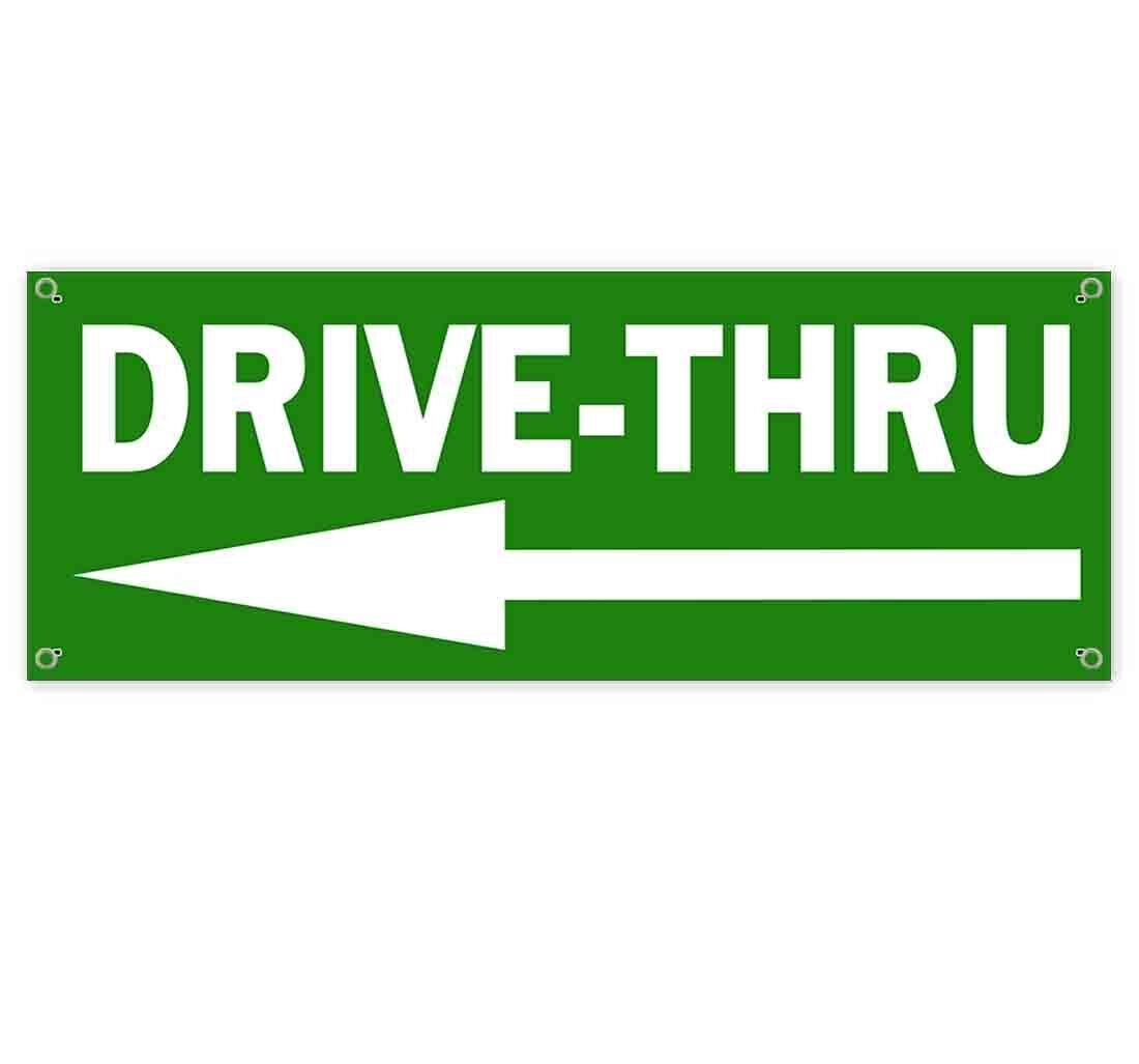 DRIVE THRU LEFT CLEARANCE BANNER Advertising Vinyl  Flag Sign INV - $9.91