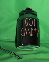 Rae Dunn Got Candy?  Black Ceramic Seal Top Storage Canister Artisan Halloween - £91.21 GBP