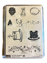 2002 Stampin Up Set Of 9 Two-Step Stampin Sketch A Party Birthday Hat Unmounted - £11.84 GBP