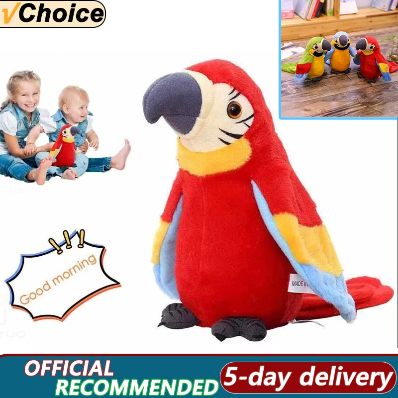 Christmas Gift Simulation Plush Toy Parrot Bird Plush Stuffed Doll Children&#39;s - £13.63 GBP+