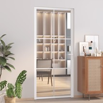 Interior Door 93x201.5 cm White ESG Glass and Aluminium - £118.03 GBP