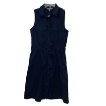 Marled by Reunited Clothing Navy Blue Shirt Dress Womens Small Sleeveles... - £21.63 GBP