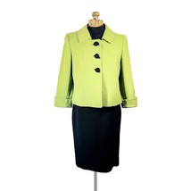 Tahari Lime Green 3-Piece Skirt Set, Size 8 w/Jacket, Top + Skirt, 2 Loo... - $89.01