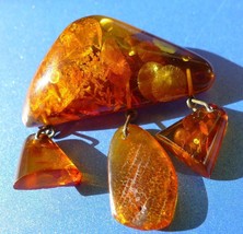 j34 Super-Color Cognac Honey Natural Baltic Amber gemstone jewelry Brooch 10g - £94.37 GBP