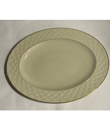 LENOX JACQUARD GOLD 16&quot; Oval Serving Platter New - £35.04 GBP