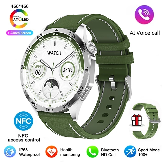 New For Android ios Smart Watches Pro Men NFC GPS Tracker AMOLED 466*466... - £59.28 GBP
