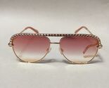 Quay Australia High Key Mini Bling Aviator Sunglasses Rose Copper Fade - $84.65
