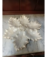 Vtg Mold Holly Leaf &amp; Berry Christmas Ceramic Plate Serving Dish Platter... - €25,37 EUR