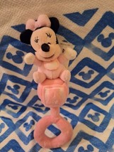 Disney Parks Baby Minnie Mouse 8&quot; Plush Pink ABC Rattle Walt Disney World GUC - £7.79 GBP