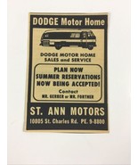 1968 St. Ann Motors Dodge Motorhome Sales and Service St. Louis, Mo Prin... - £7.46 GBP