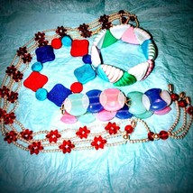 Vintage bright and beautiful summer Cool jewelry lot - £18.20 GBP