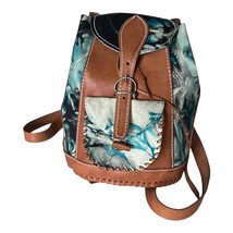 Vintage Multicolored Genuine Leather Light Weight Artisan Backpack - £98.92 GBP