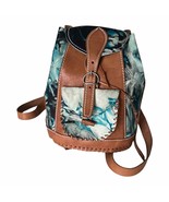 Vintage Multicolored Genuine Leather Light Weight Artisan Backpack - £98.79 GBP
