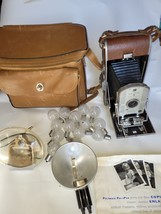 Vintage Polaroid Land Camera w/ Leather Case &amp; Accessories Model 95 Untested - $64.60