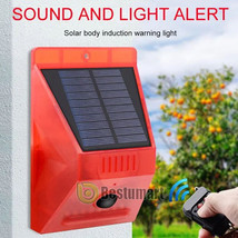 Exterior Alarma Con Sensor De Movimiento De Poder Solar:Alerta De Voz+Al... - £36.76 GBP