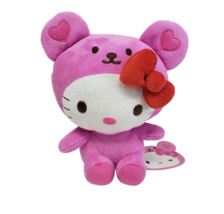 7&quot; Sanrio Hello Kitty Pink Heart Teddy Bear Stuffed Animal Plush Toy New W Tag - £33.77 GBP