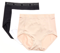 Breezies Set of 3 Nylon Microfiber Panties Briefs- BASIC, MEDIUM - $23.76