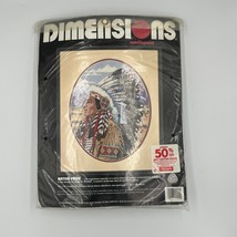1992 Dimensions Needlepoint Native Pride Indian 15"x18" Kit NEW - $24.18