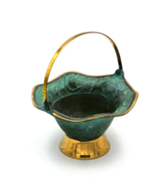 4&quot; Traditional Engraved Boat Incense Storage Case Bowl Oxidised Green Br... - $18.49