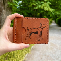 Leather Money Clip Wallet for Men Mens Wallet with Money Clip Dog Lovers Gifts - £28.11 GBP