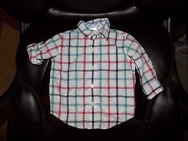 Janie and Jack White Multi-Colored Plaid LS Shirt 3/6 Months Boy&#39;s EUC - £15.75 GBP