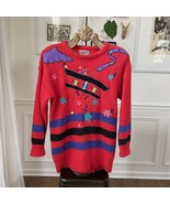 Vintage 80s 1980s Rafael Acrylic Mohair Biplane Airplane Novelty  Sweater M - €27,80 EUR