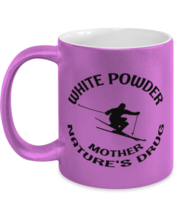 Skiing Mugs White Powder Mother Natures Drug Ski Pink-M-Mug  - £14.11 GBP