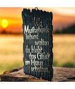 Vtg Kitschy German Where Mother’s Hands Act Lovingly Plastic Bark Welcom... - $15.87