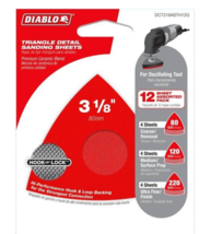 Triangle Sanding Sheets 3-1/8&#39;&#39; w/Hook &amp; Lock, 12-pcs - Diablo DCT318AST... - $18.09 MXN