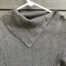 Heart N Crush Sweater Cowl Turtle Neck Cable Knit Ribbed Long Sleeve Gray Large - $10.17