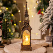 Christmas Decoration Lamps Church Shape Night Light Electronic Candle Ca... - $2.99