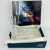Cristal d Arques Longchamp 8&quot; 24% Lead Crystal Champagne Flutes Set Of 4 Vintage - £30.43 GBP