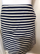 Banana Republic Navy Blue and White Striped Canvas Pencil Skirt, Women&#39;s Size 10 - £11.38 GBP